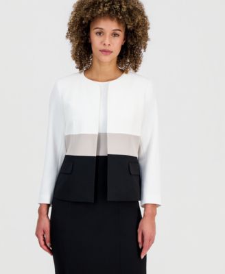 Women's Colorblock Open-Front Blazer