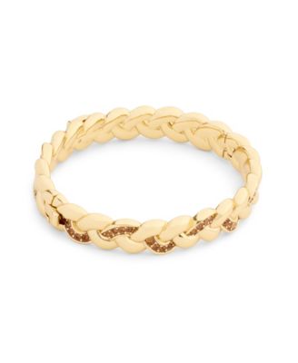 Faux Stone Signature C Braided Bangle Bracelet