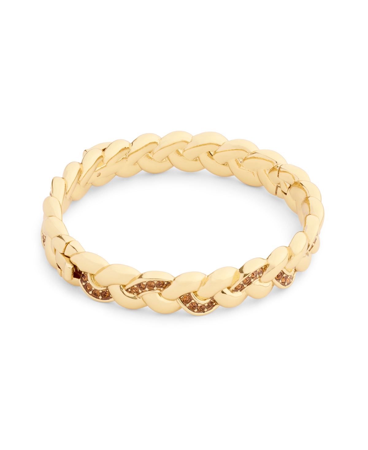 Coach Faux Stone Signature C Braided Bangle Bracelet