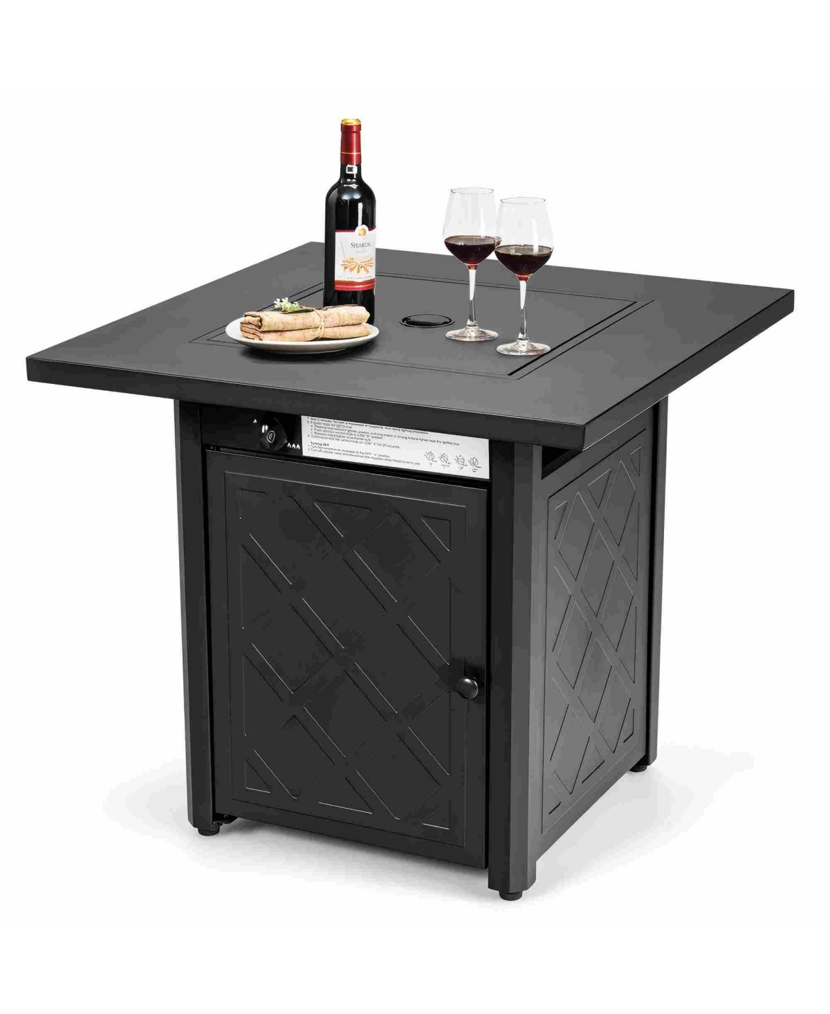 Boyel Living 28 Inch Propane 50,000 Btu Patio Square Gas Fireplace Outdoor Heaters