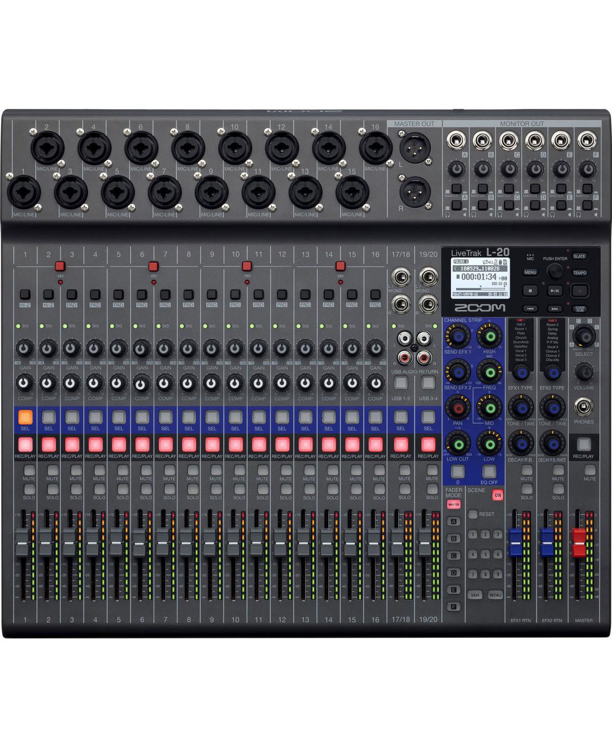 Zoom LiveTrak L-20 20-Channel Digital Mixer & Multitrack Recorder