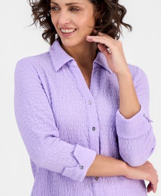 Women's, 3/4 Sleeve Button-Front Shirt, Regular & Petite