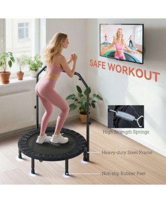 40" Foldable Mini Trampoline, Rebounder Trampoline for Adults,