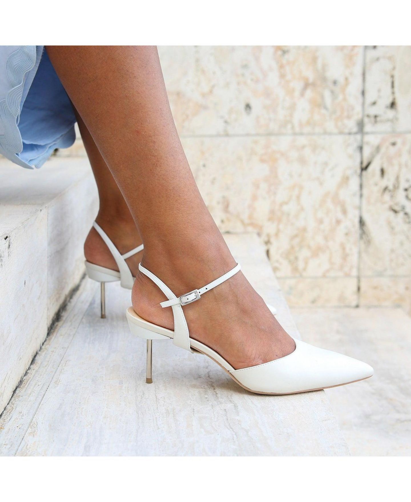 Женские туфли Alterre Amal Customizable Bridal White Stiletto, цвет: Белый — фото 3