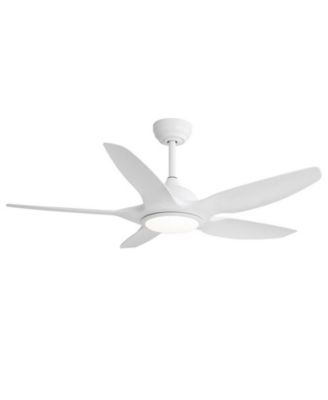 48-inch Matte White 5-Blade Ceiling Fan with Six Speed Remote Control and Forward Reverse Function for Indoor Use