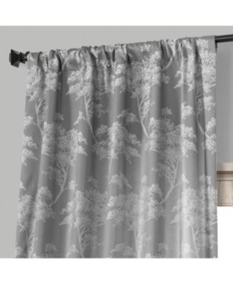 Sequoia Floral Faux Silk Jacquard Room Darkening Curtain