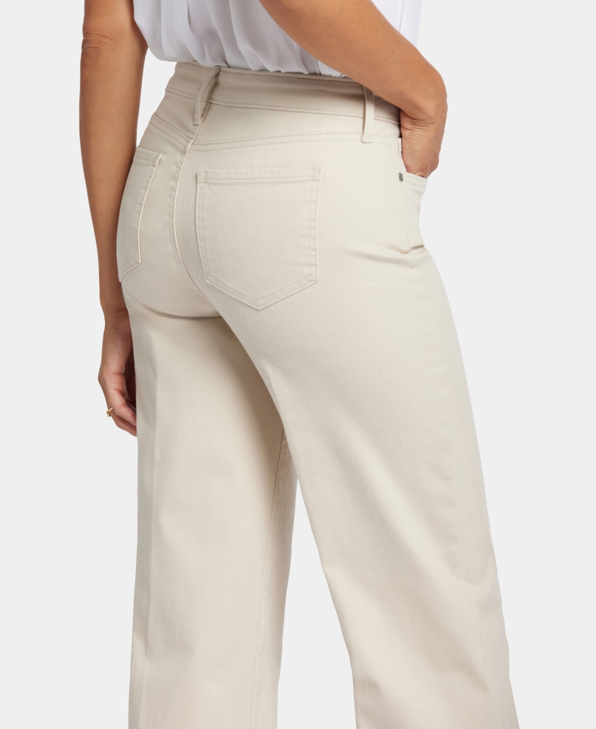 Nydj Brigitte Feather Wide Leg Jean In Neutral