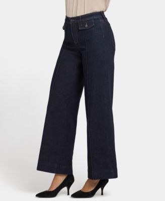 Women's Teresa Wide Leg Button Flap Jeans