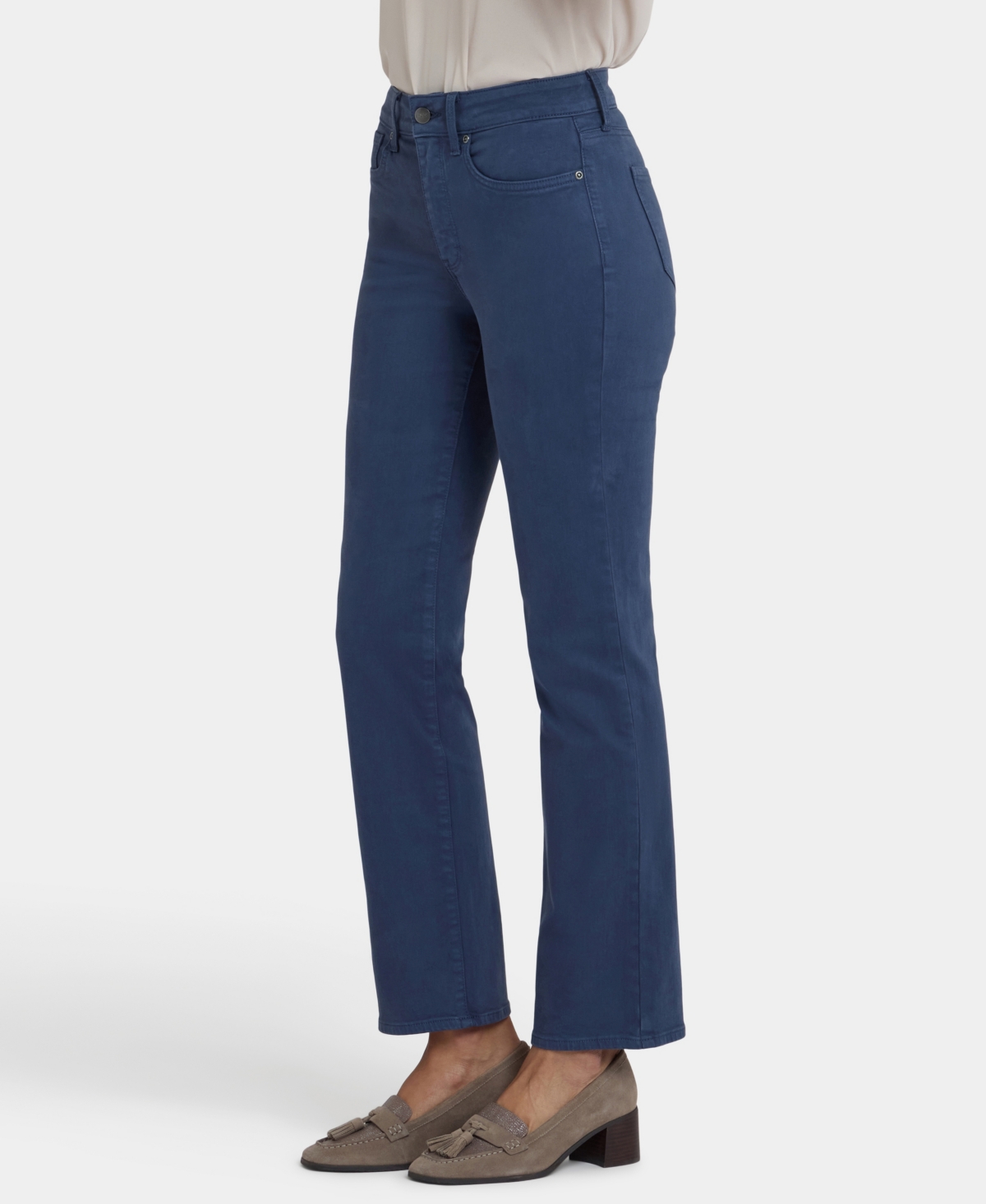 Nydj Marilyn Vintage Navy Straight Leg Jean In Blue