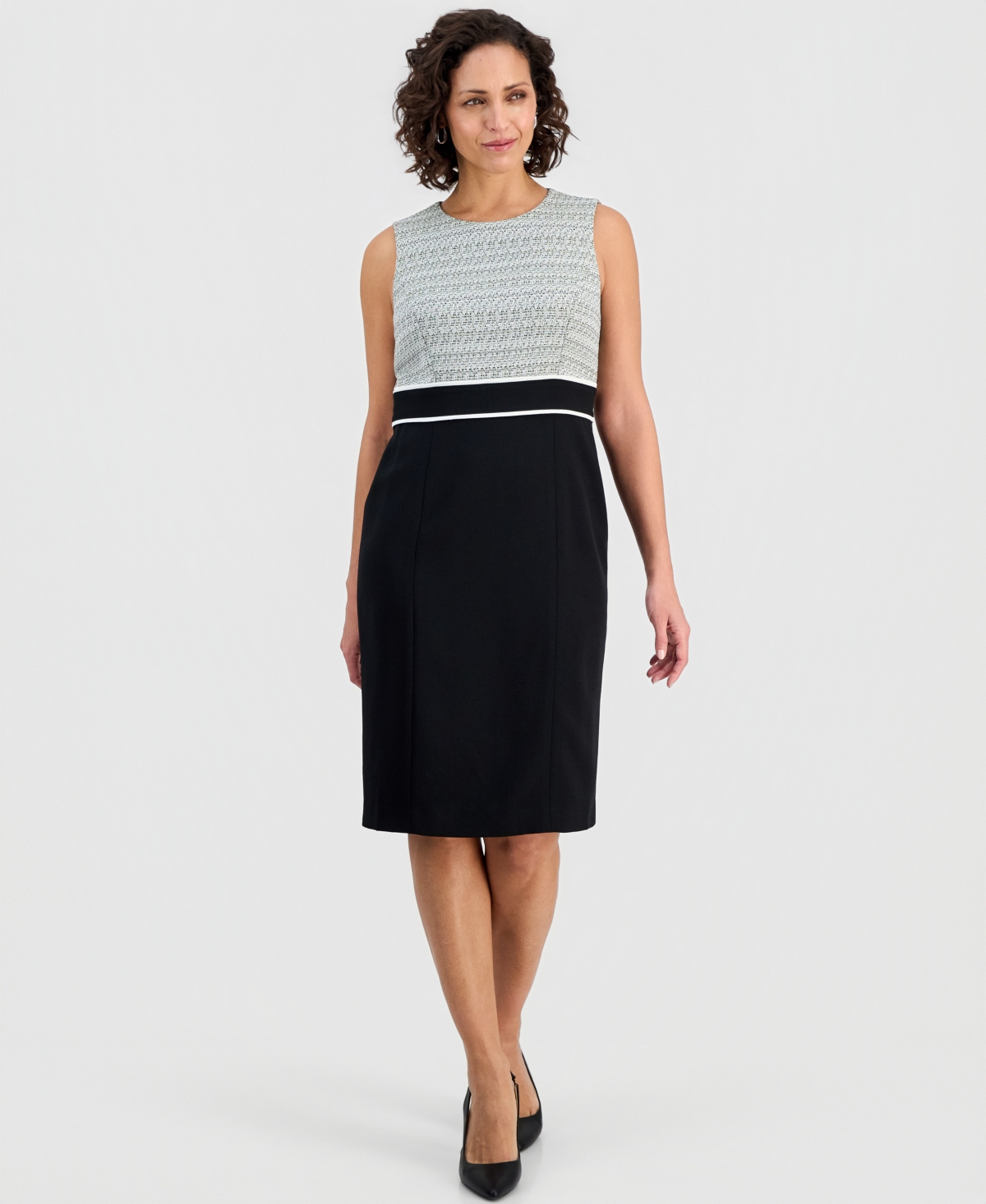 Kasper Women's Banded Sleeveless Sheath Dress