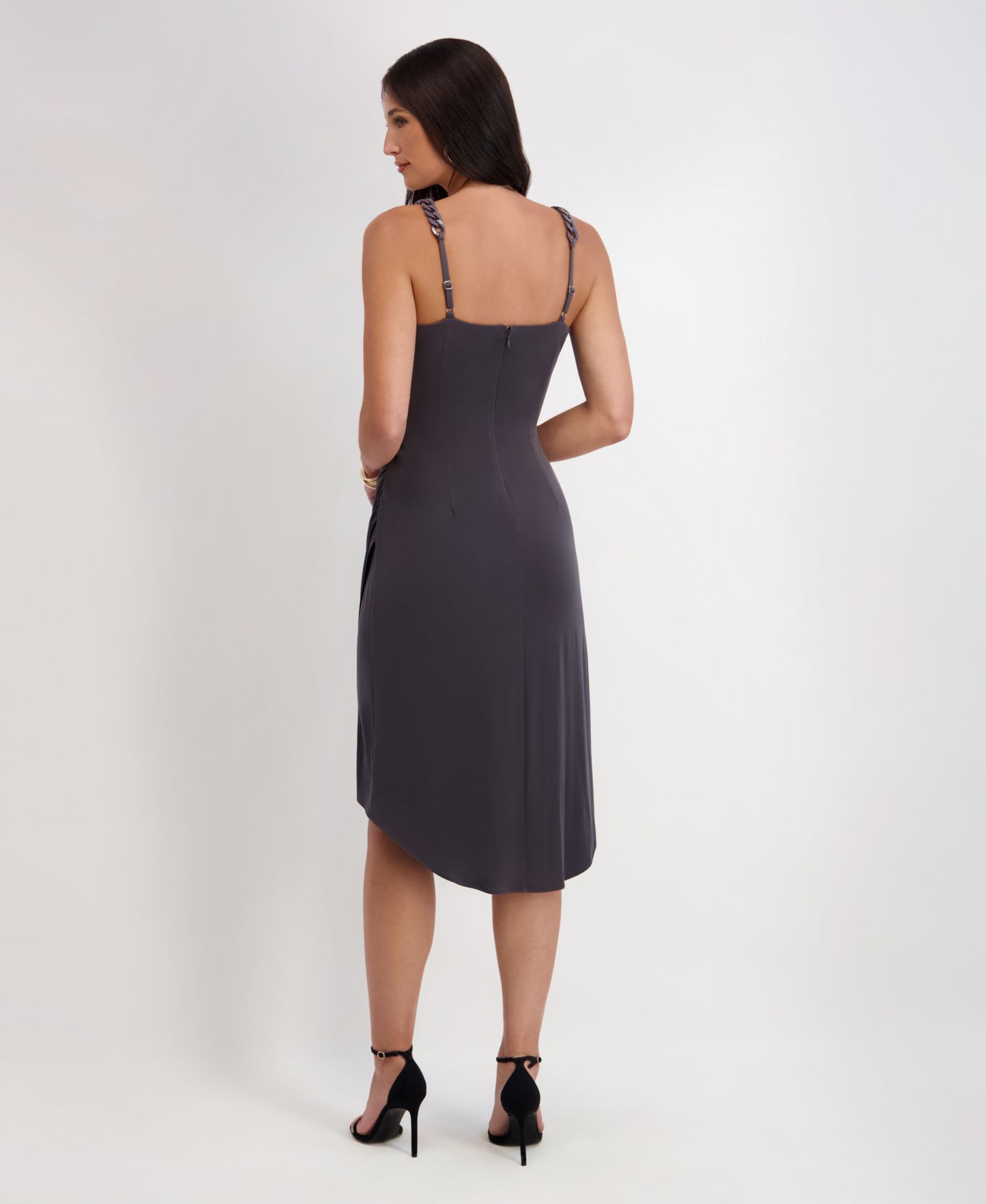 Женское платье Siena Chain-Trim Midi Bodycon, цвет: Сланцевый — фото 3