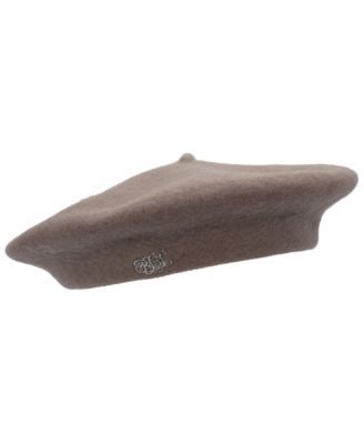 Women's Classic Wool Beret Hat with Script Logo