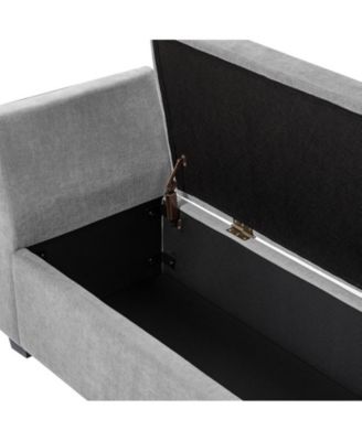 Bruno Modern Storage Bench with Rubber Wood Legs
