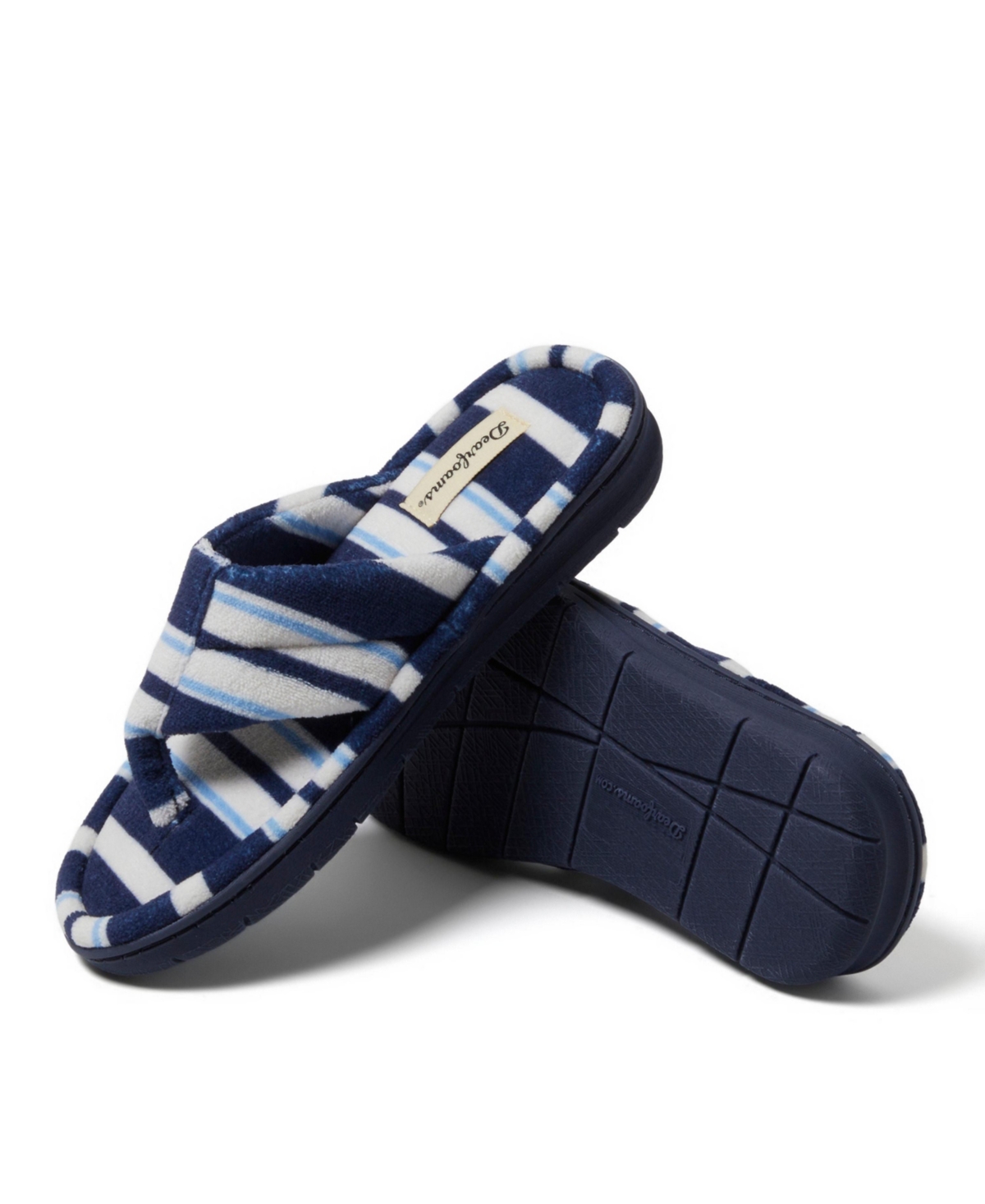 Dearfoams Women's Wrenley Terry Thong Flip Flop House Slipper