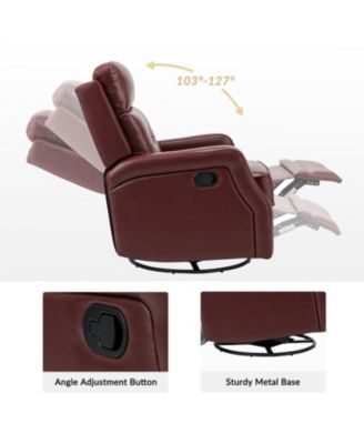  Beatriz 28.74" Wide Genuine Leather Swivel Rocker Recliner