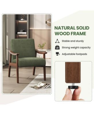 Armchair  Corduroy Fabric   Mid-Century Modern Style  Upholstered accent chair