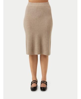 Women's Cashmere Midi Flared Skirt Black