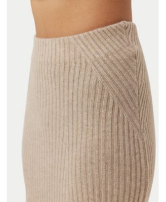 Women's Cashmere Midi Flared Skirt Black