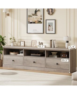 TV Stand for 75 Inch TV, Mid-Century Modern Entertainment Center