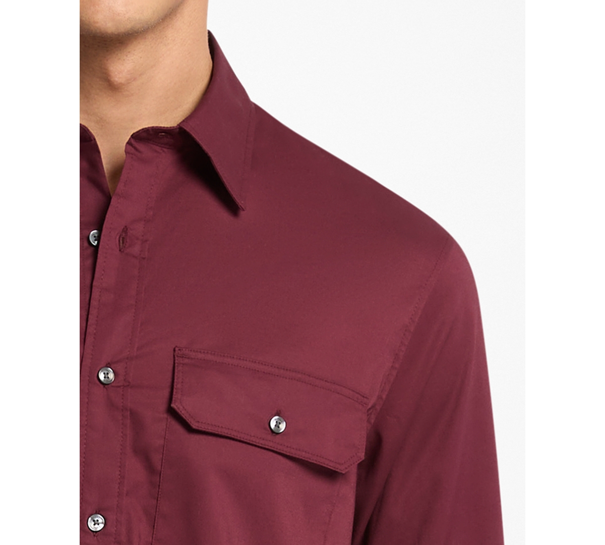 Michael Kors Men's Two Pocket Garment Dye Classic-Fit Shirt