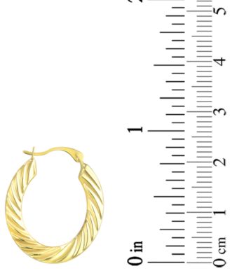 Timeless Cable Oval Hoop Earrings in 10k Yellow Gold