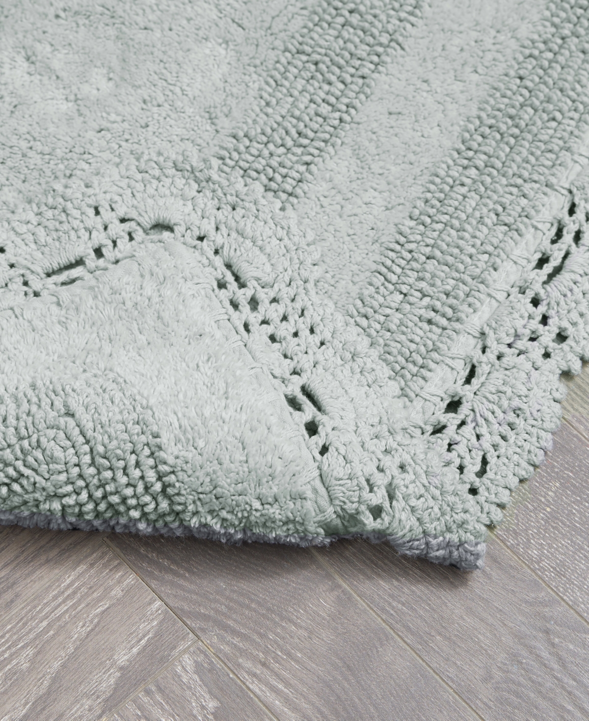 Laura Ashley Crochet Reversible Cotton Bath Rug