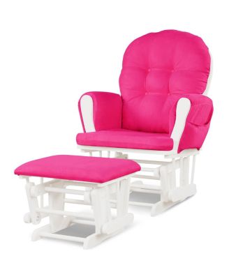 Baby Glider and Ottoman Cushion Set Wood Baby Nursery Rocking Chair