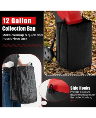 15-AMP Electric Wood Chipper and Shredder Leaf Mulcher with Wheels-Red