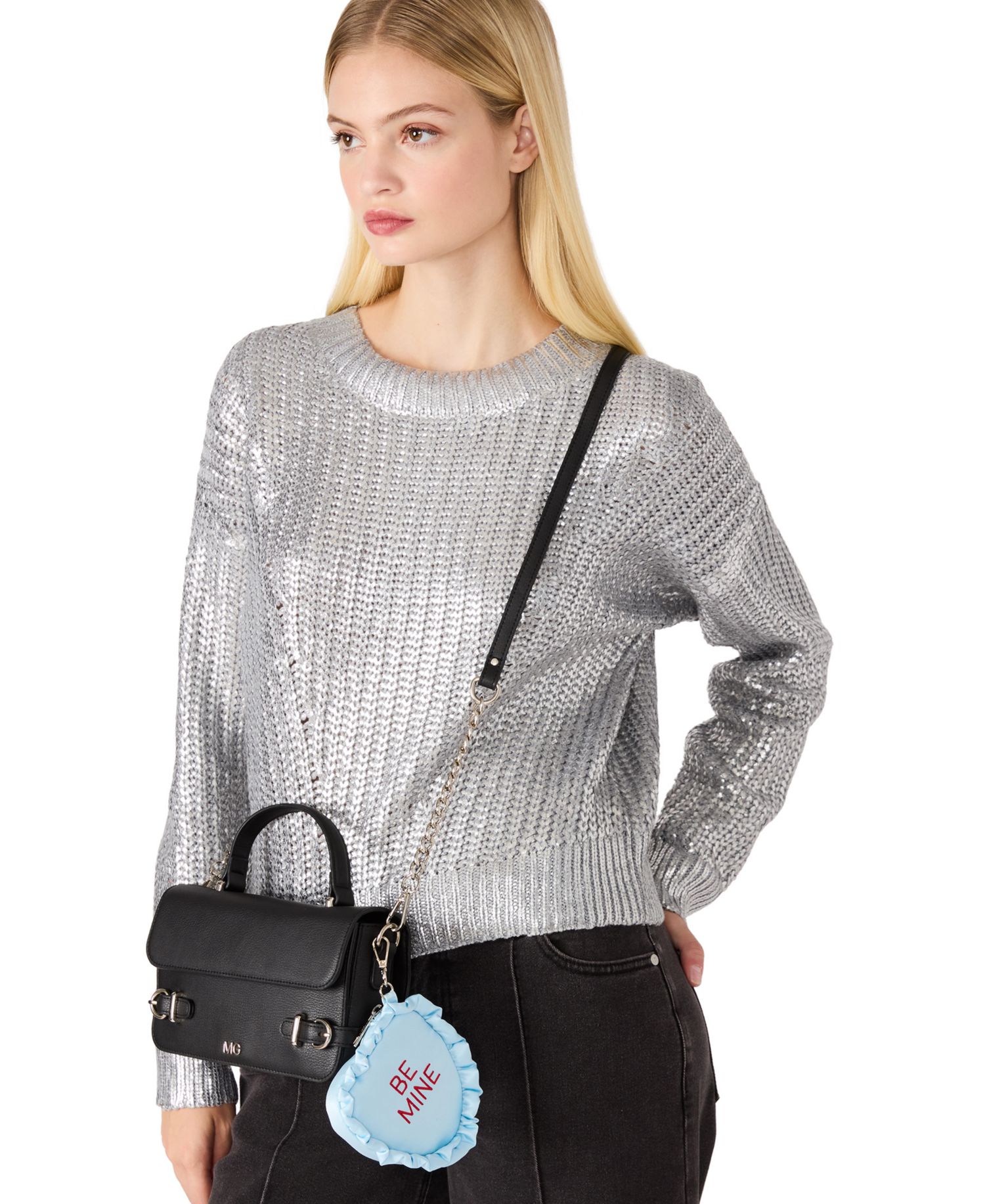 Rosalie Satin Conversation Heart Pouch