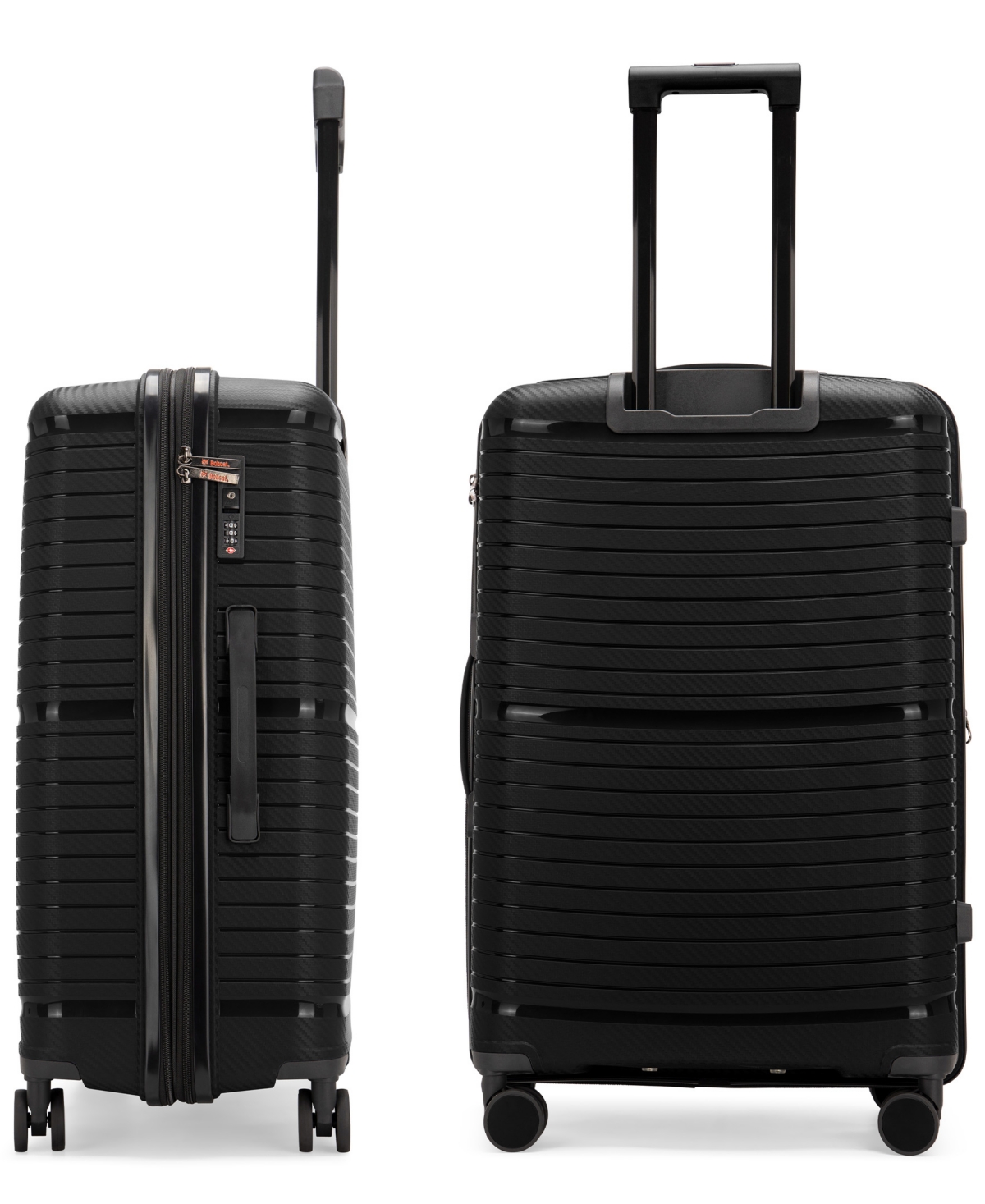 Bobcat Trencher 3 Piece Expandable Spinner Luggage Set With Tsa Lock In Black