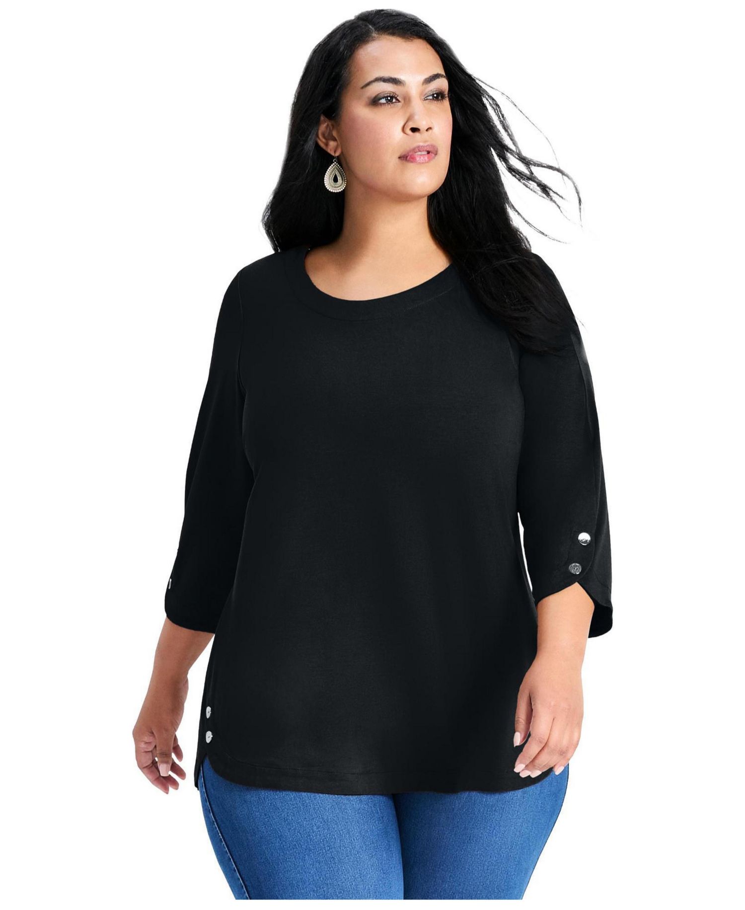 Women's Sabrina Button Detail Top