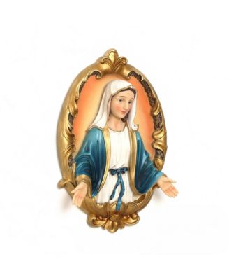 Blessed Virgin Mary Wall Plaque, Oval Religious Decor for Home & Prayer Space