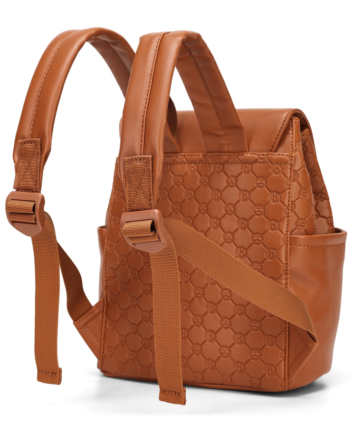 Elle Compass 10l Vegan Leather Monogram Mini Backpack In Brown
