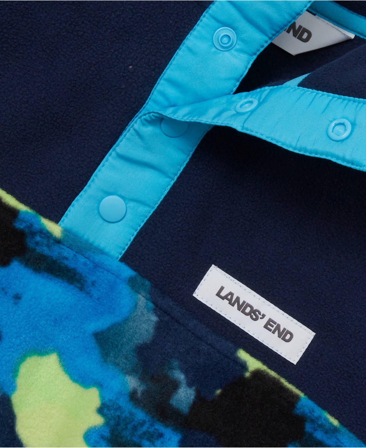 Lands' End Girls Anyweather Fleece Snap Neck Pullover
