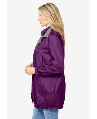 Plus Size Fleece Nylon Reversible Jacket
