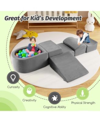 5-Piece Foam Climb and Crawl Playset with Ball Pit for Toddlers