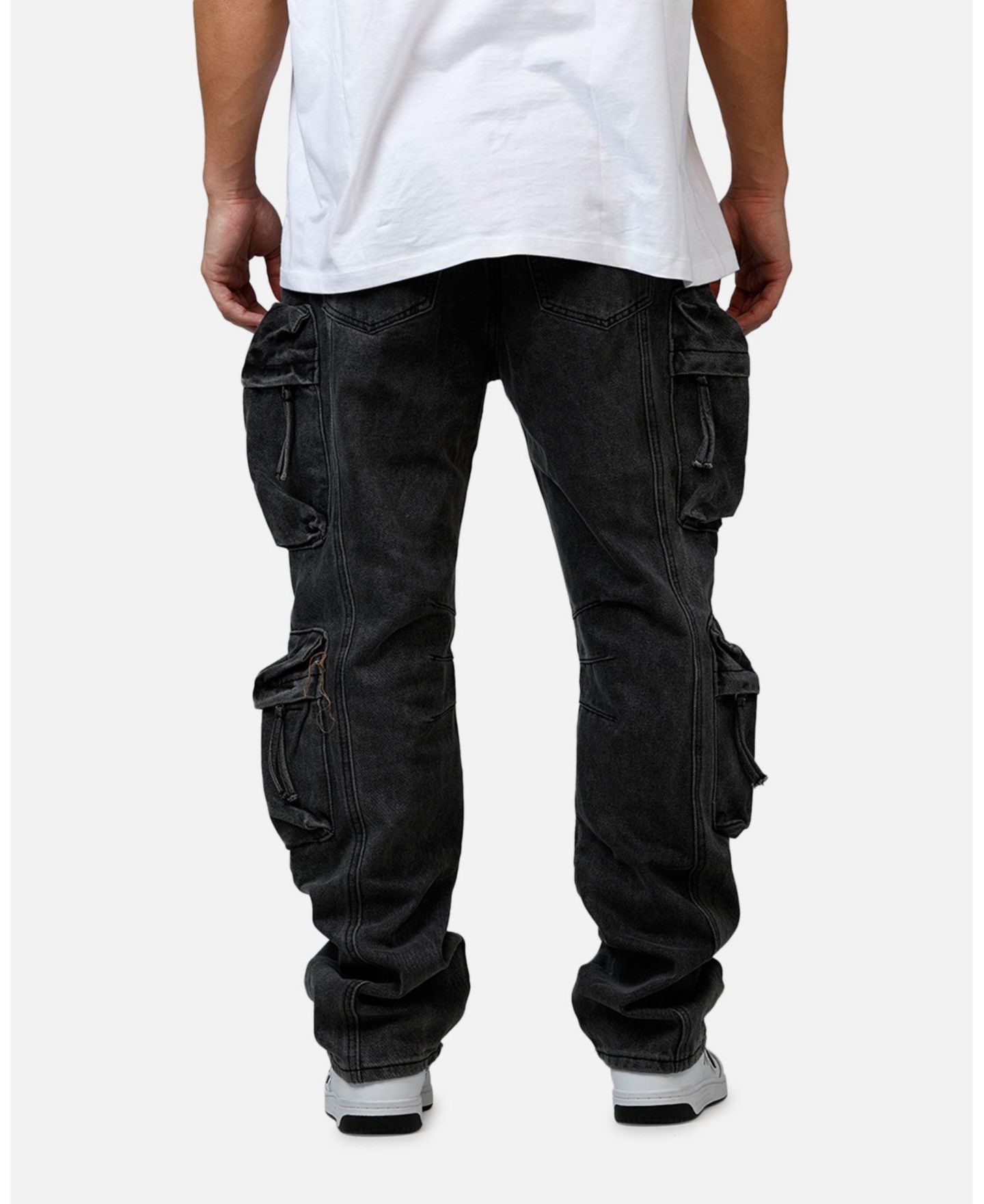 Мужские джинсы mnml Loiter V709 Wide Bellow Cargo Denim., цвет: Чёрный — фото 5