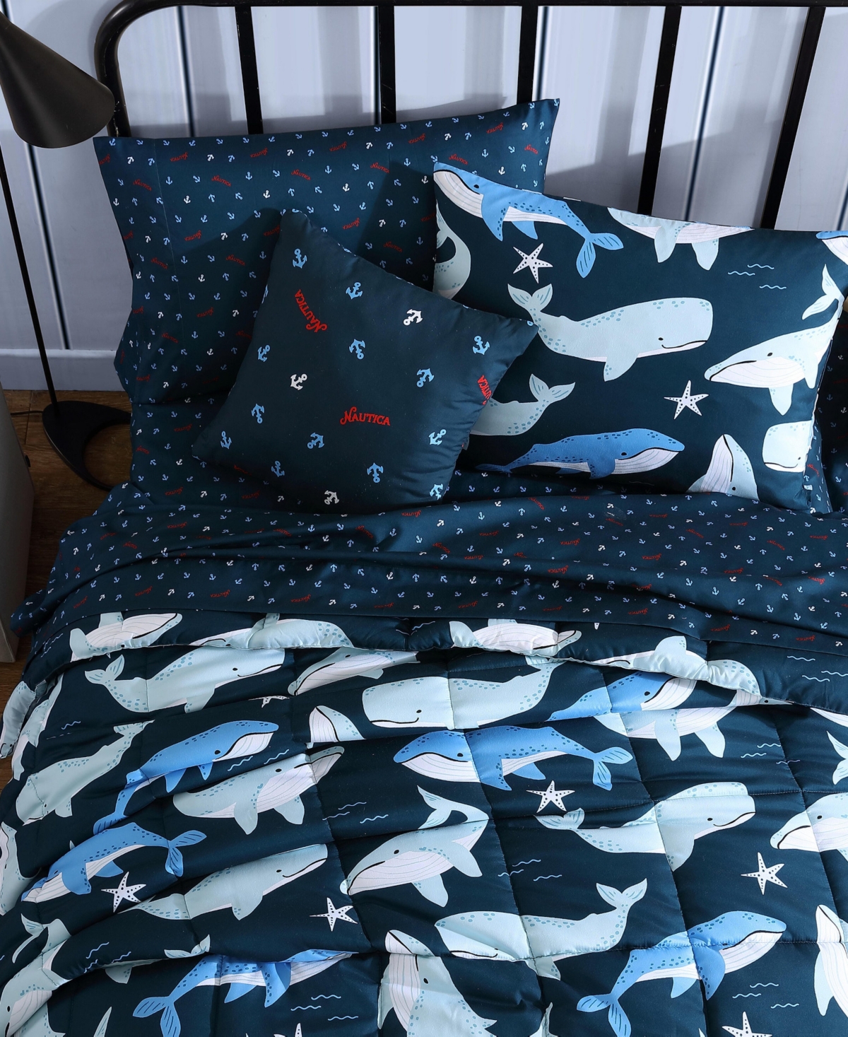 Nautica Finnian Whales Microfiber 3-Pc. Comforter Set, Twin
