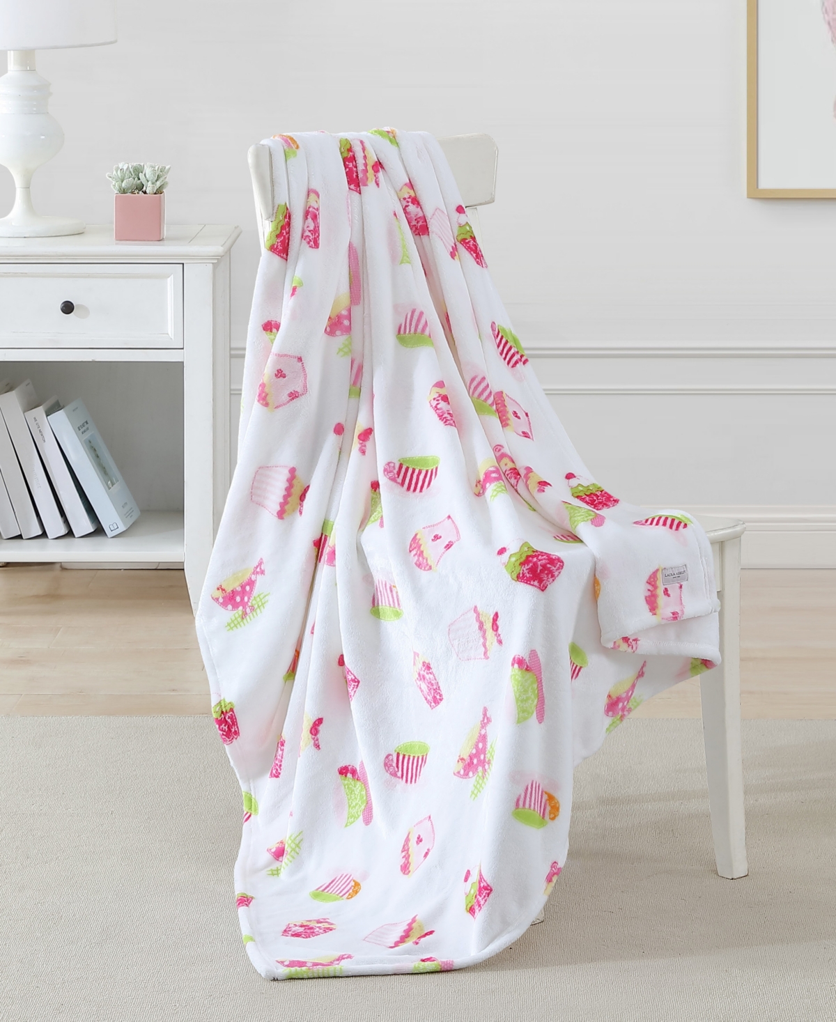 Laura Ashley Sweet Treat Ultra Soft Plush Fleece Throw, 60" x 50"