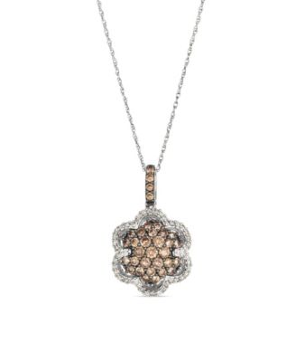 Le Vian - Chocolate Diamond (0.79 ct. t.w.) and Vanilla Diamond (0.23 ct. t.w.) Pendant Necklace in 14K Vanilla Gold