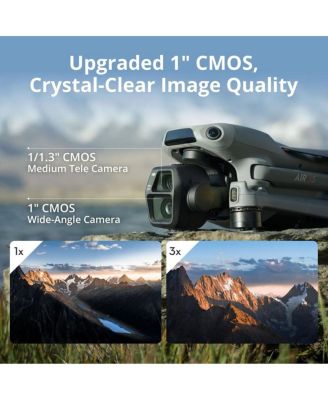 Air 3S Drone with RC-N3 Remote Controller, Bundle with 128GB Memory Card, Strobe Light, Landing Pad Pro and Backpack