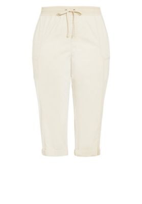 Women's Plus Size Cotton Roll Up Capri