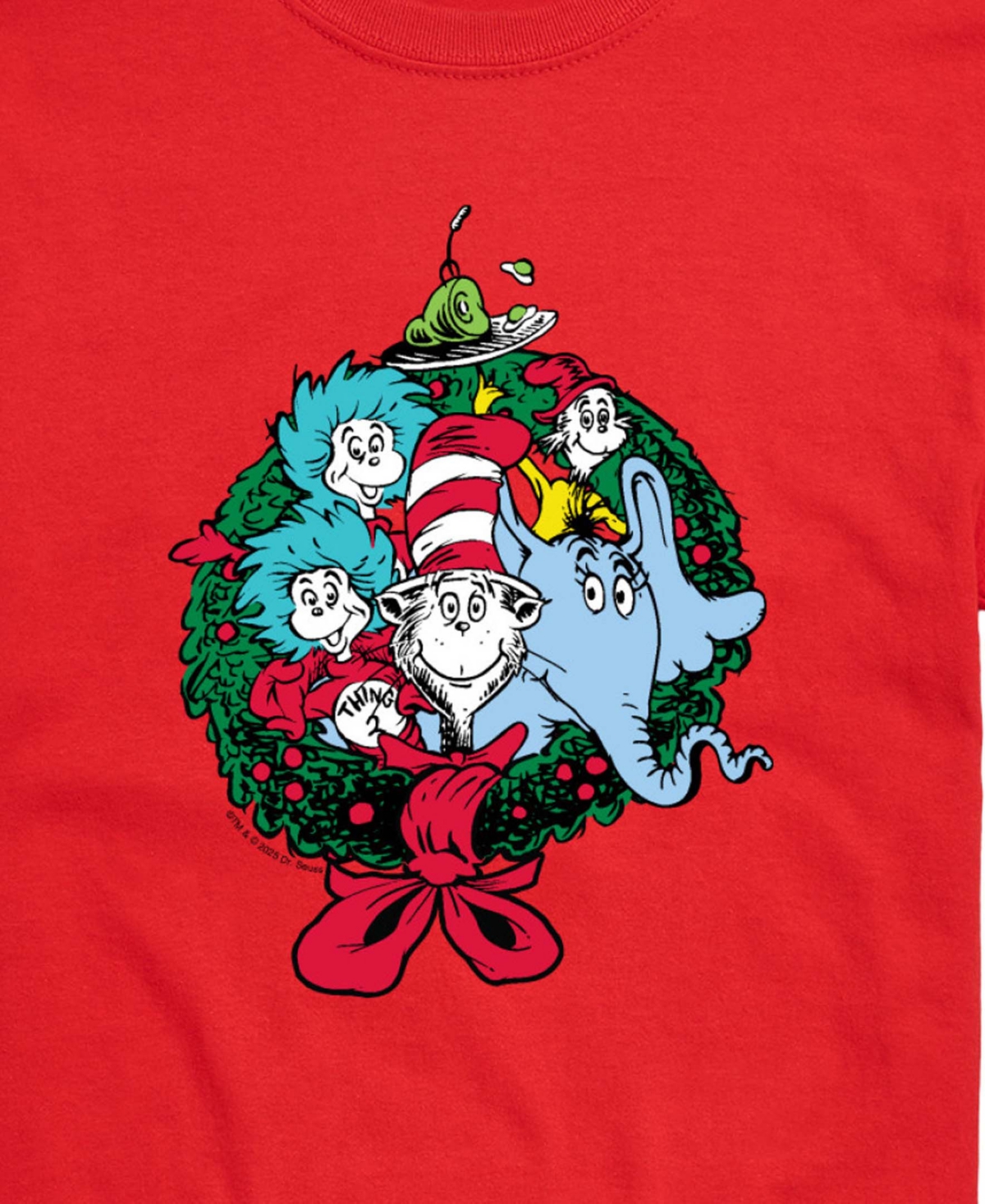 Airwaves Men's Dr. Seuss Christmas Wreath Short-Sleeve Graphic T-Shirt