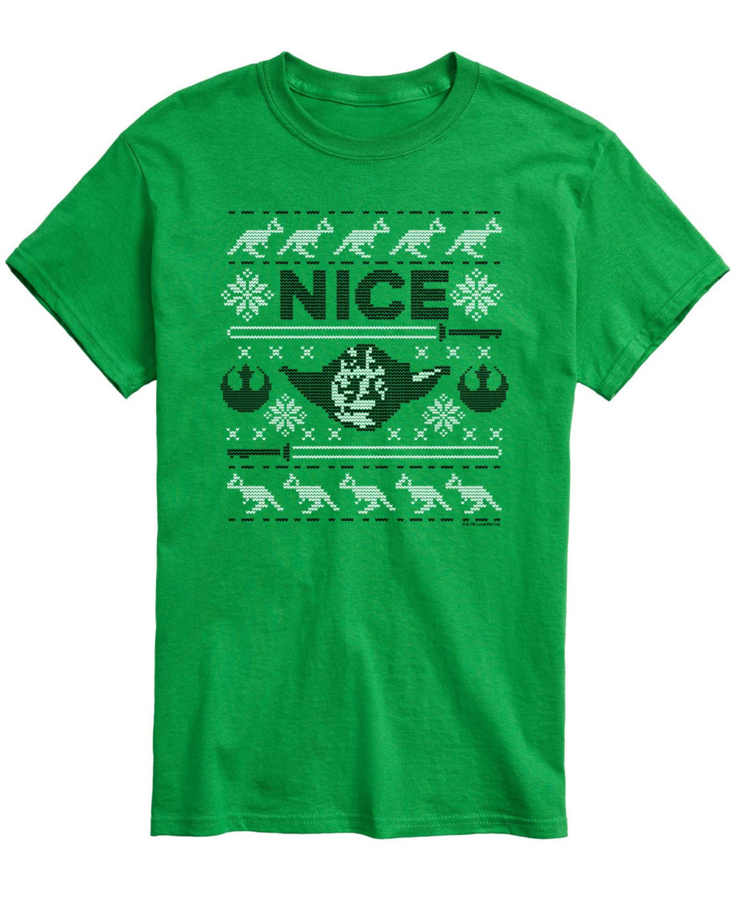 Men's Star Wars Christmas Nice Yoda Short-Sleeve Graphic T-Shirt