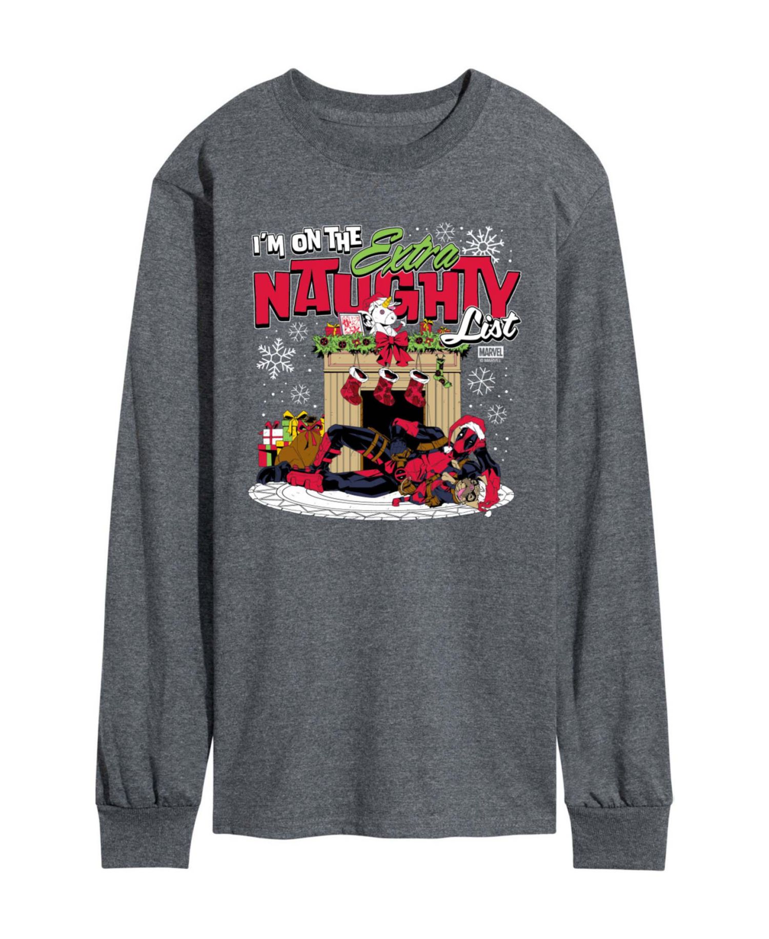 Men's Marvel Deadpool Extra Naughty Long-Sleeve Graphic T-Shirt