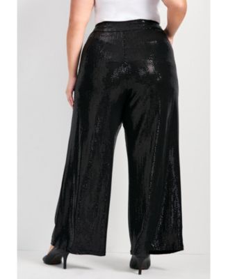 Women's Plus Size Glitz Sequin Wide Leg Pant
