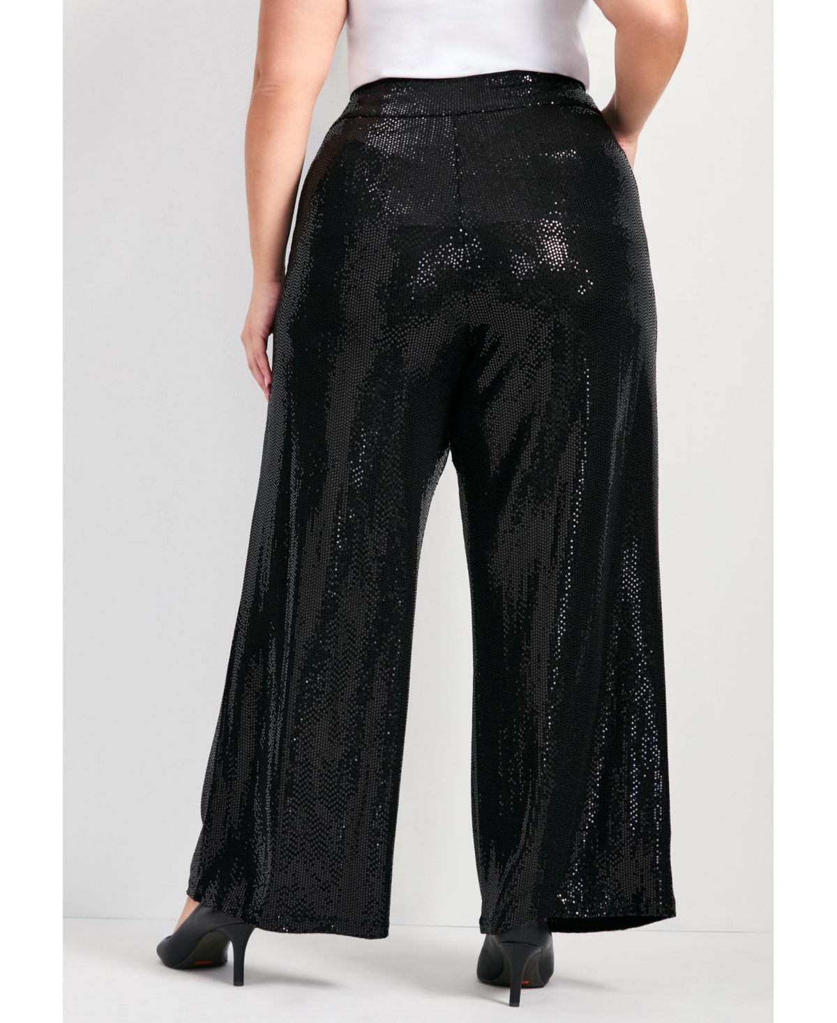 Avenue Women's Glitz Sequin Wide Leg Pant