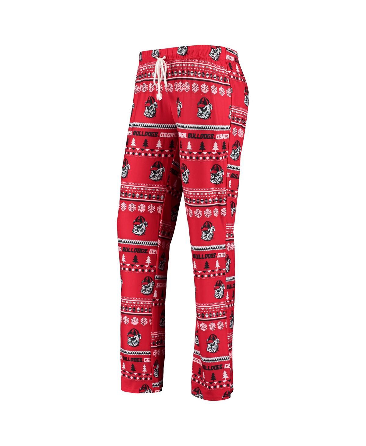 Concepts Sport Women's 2-piece Red Georgia Bulldogs Holiday Long Sleeve Top And Pants Sleep Set In Red