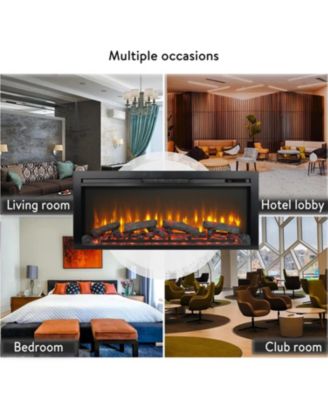 44 inch wall recessed electric fireplace with remote and Imitation Flame , LED light heater