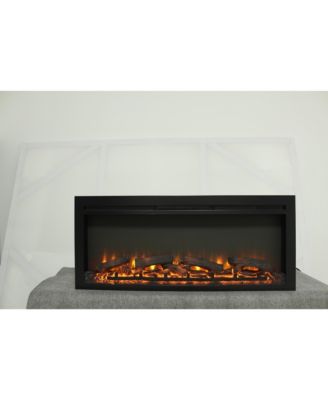 44 inch wall recessed electric fireplace with remote and Imitation Flame , LED light heater